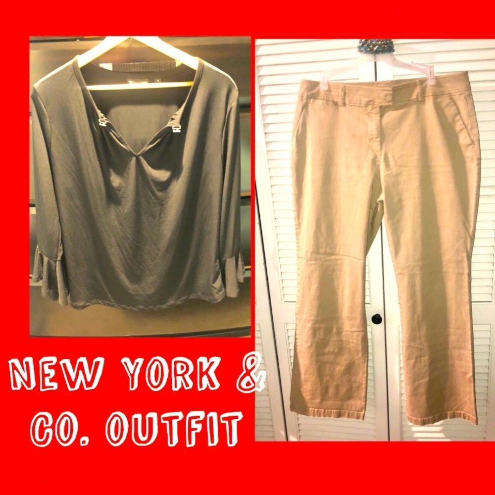 New York & Co. Outfit Black Khaki XL/14